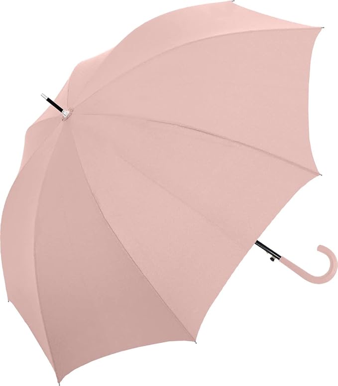 中谷 纯色 哑光手把 粉米色 女士长柄伞 雨伞 长柄伞 纯色 跳跃 58 61